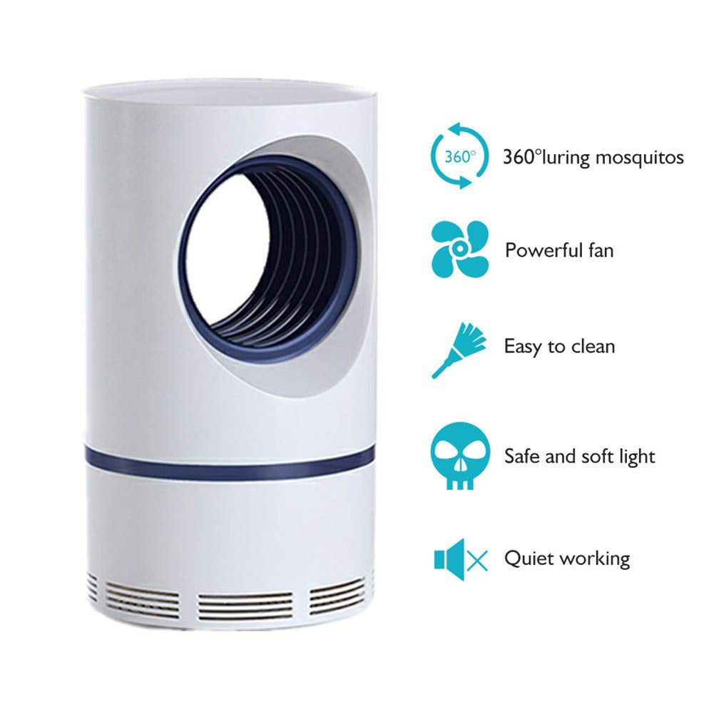 Mosquito Killer Lamp Electric Shocker Round with Charger – Powerful 360° UV Light Insect Trap for Home & Room